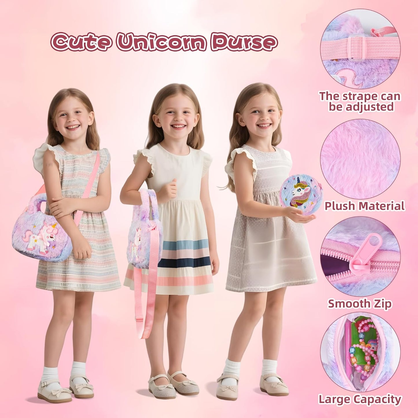 Enchanting Unicorn-Inspired Makeup & Jewelry Gift Set in Pink Purple NEW