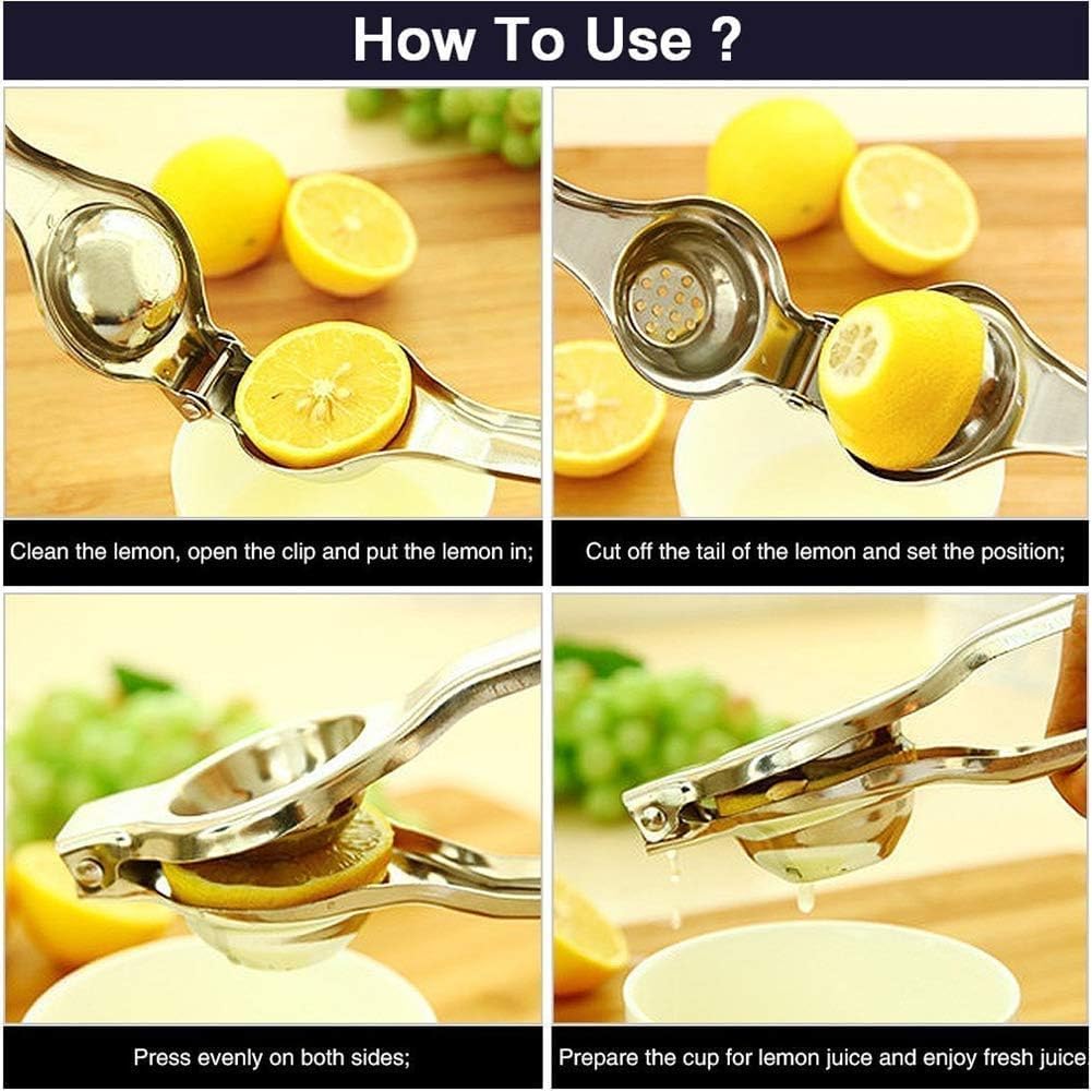 Durable Stainless Steel Manual Lemon Juicer Squeezer, Anti-Rust Kitchen DEMO