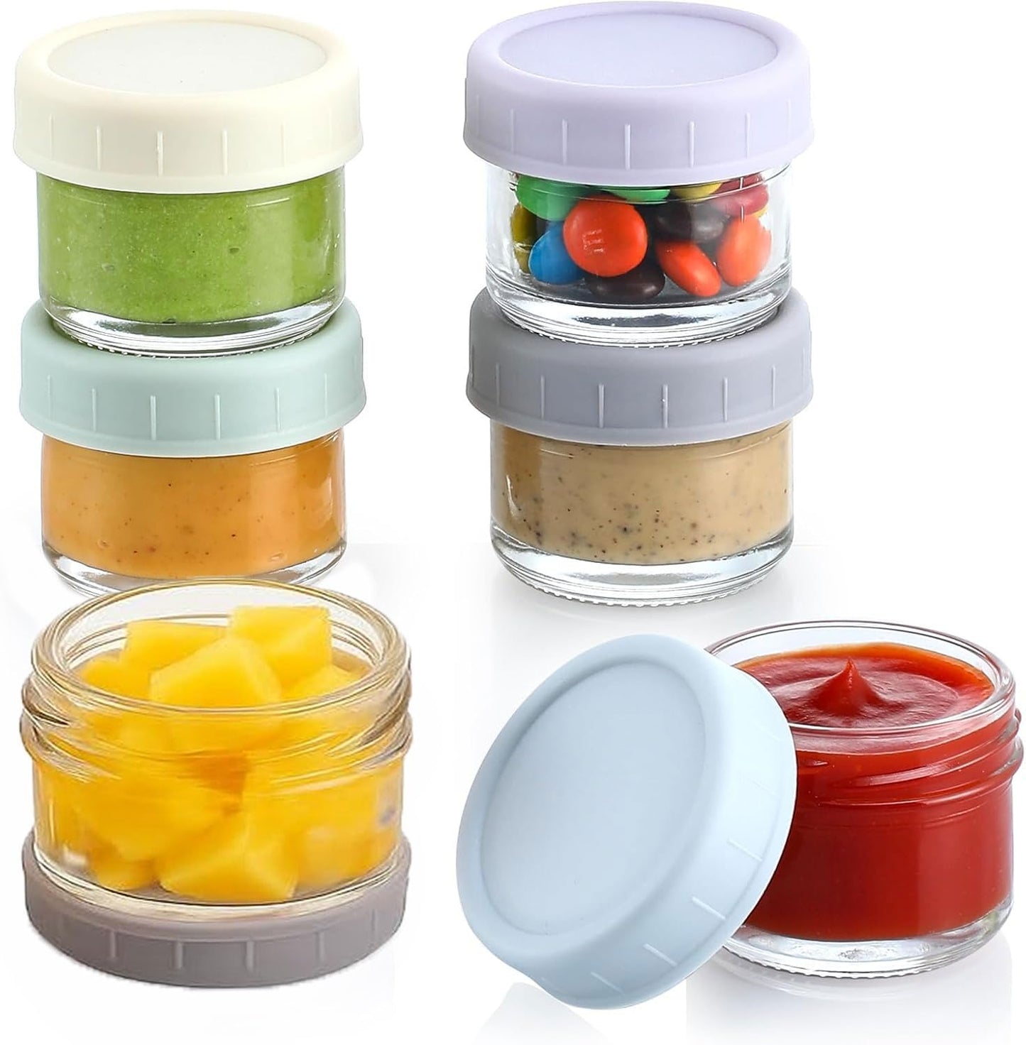 Glass Food Container Sets, Reusable Storage Containers with Airtight Lids, DEMO