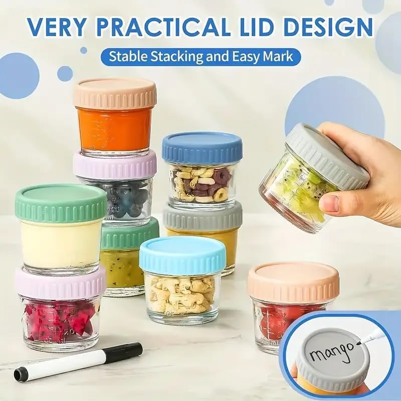 Glass Food Container Sets, Reusable Storage Containers with Airtight Lids, DEMO
