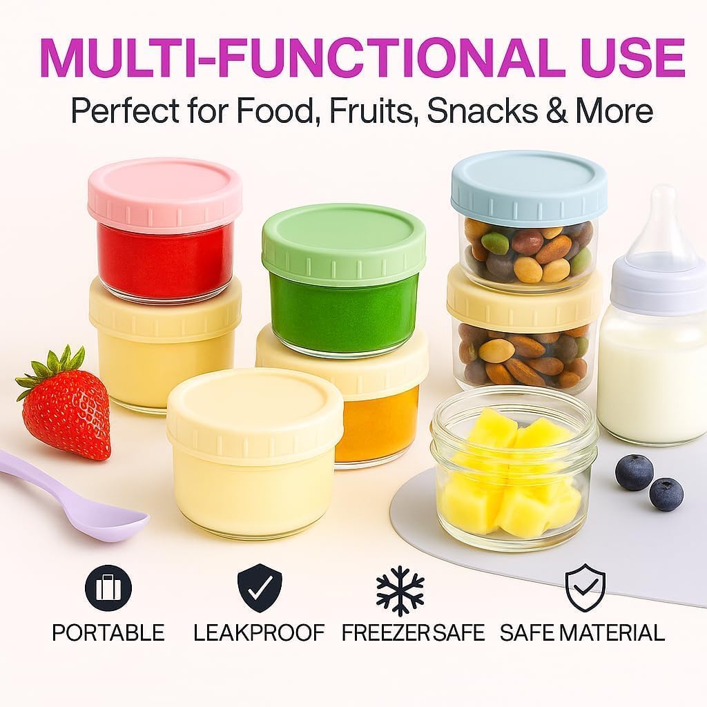 Glass Food Container Sets, Reusable Storage Containers with Airtight Lids, DEMO