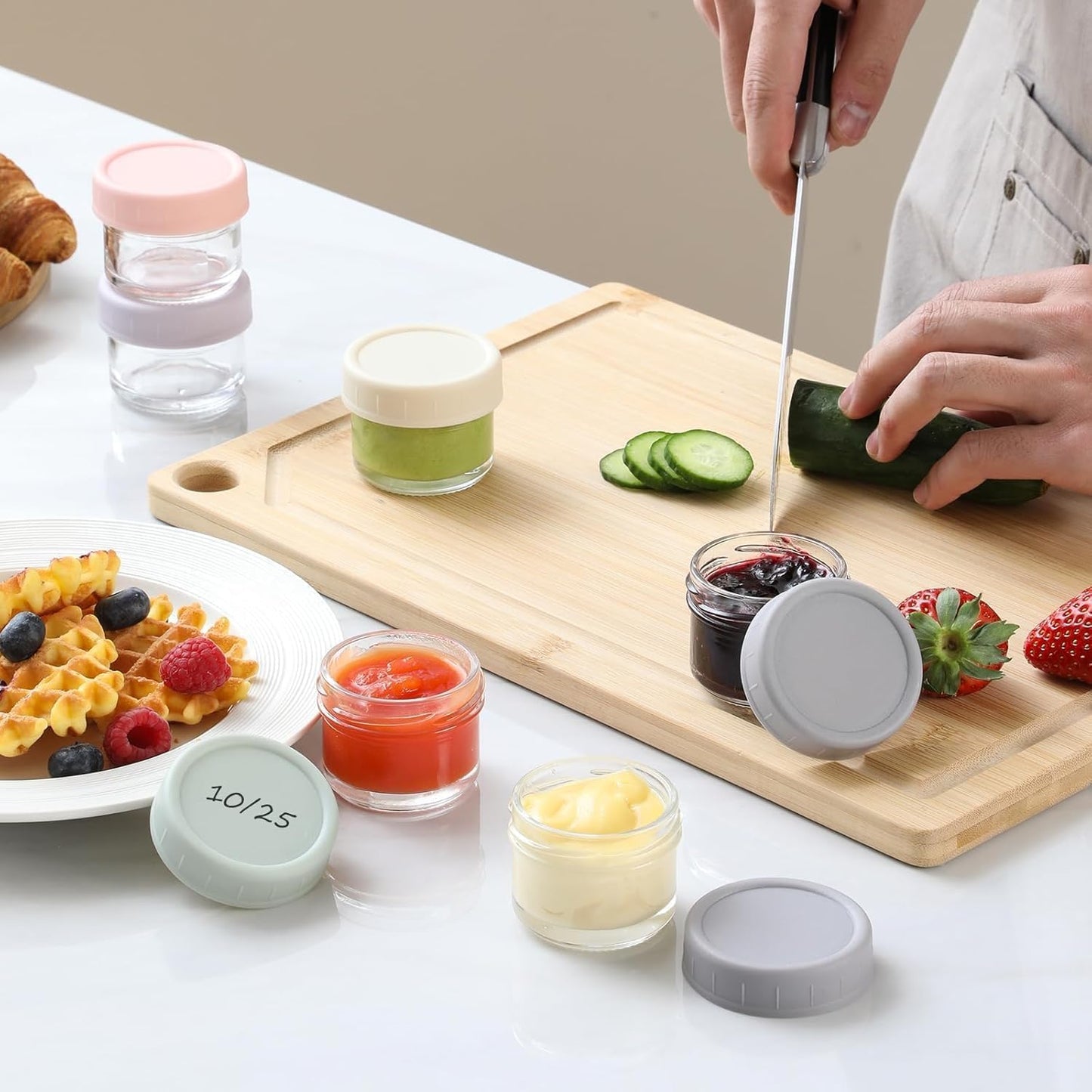Glass Food Container Sets, Reusable Storage Containers with Airtight Lids, DEMO