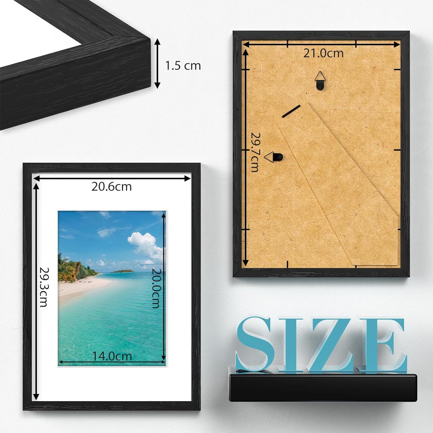 Versatile A4 Poster Frame in Black, Dual Orientation, 21.0 x 29.7cm Size NEW
