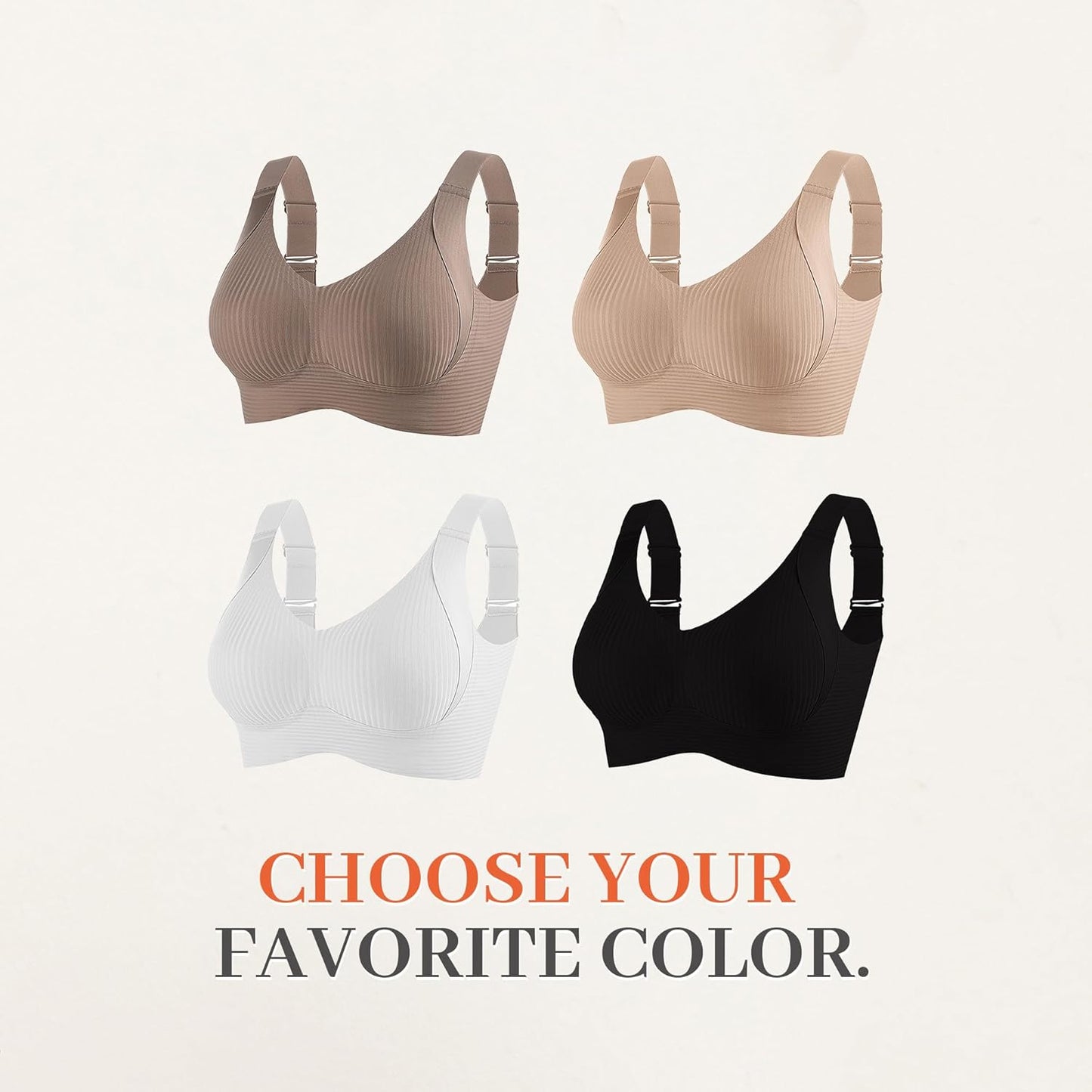 Fittingirls Wireless Everyday Bras Full Coverage Seamless Comfort Support NEW