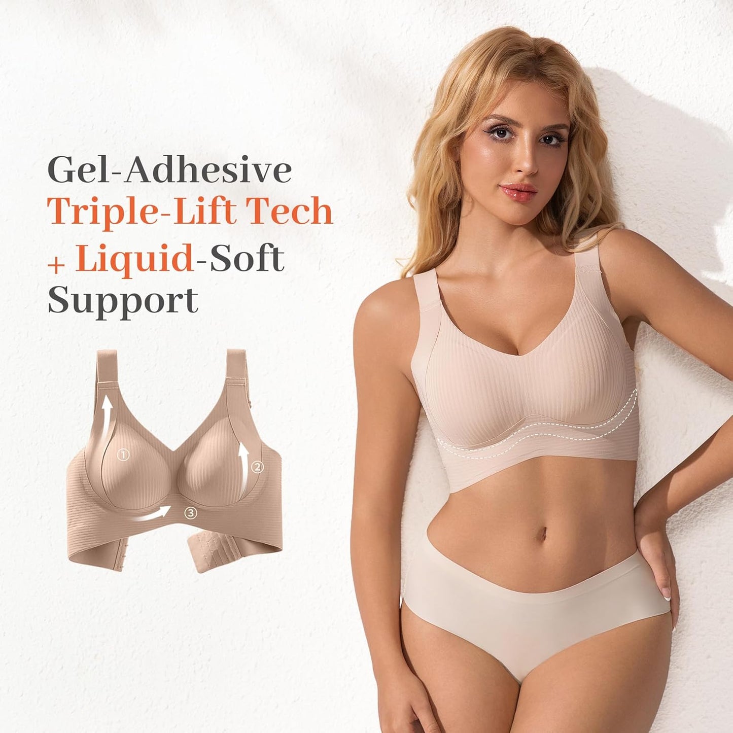 Fittingirls Wireless Everyday Bras Full Coverage Seamless Comfort Support NEW