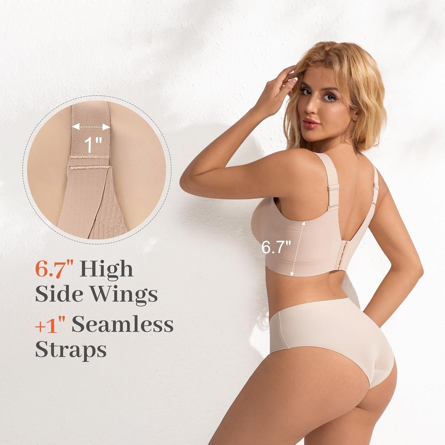 Fittingirls Wireless Everyday Bras Full Coverage Seamless Comfort Support NEW