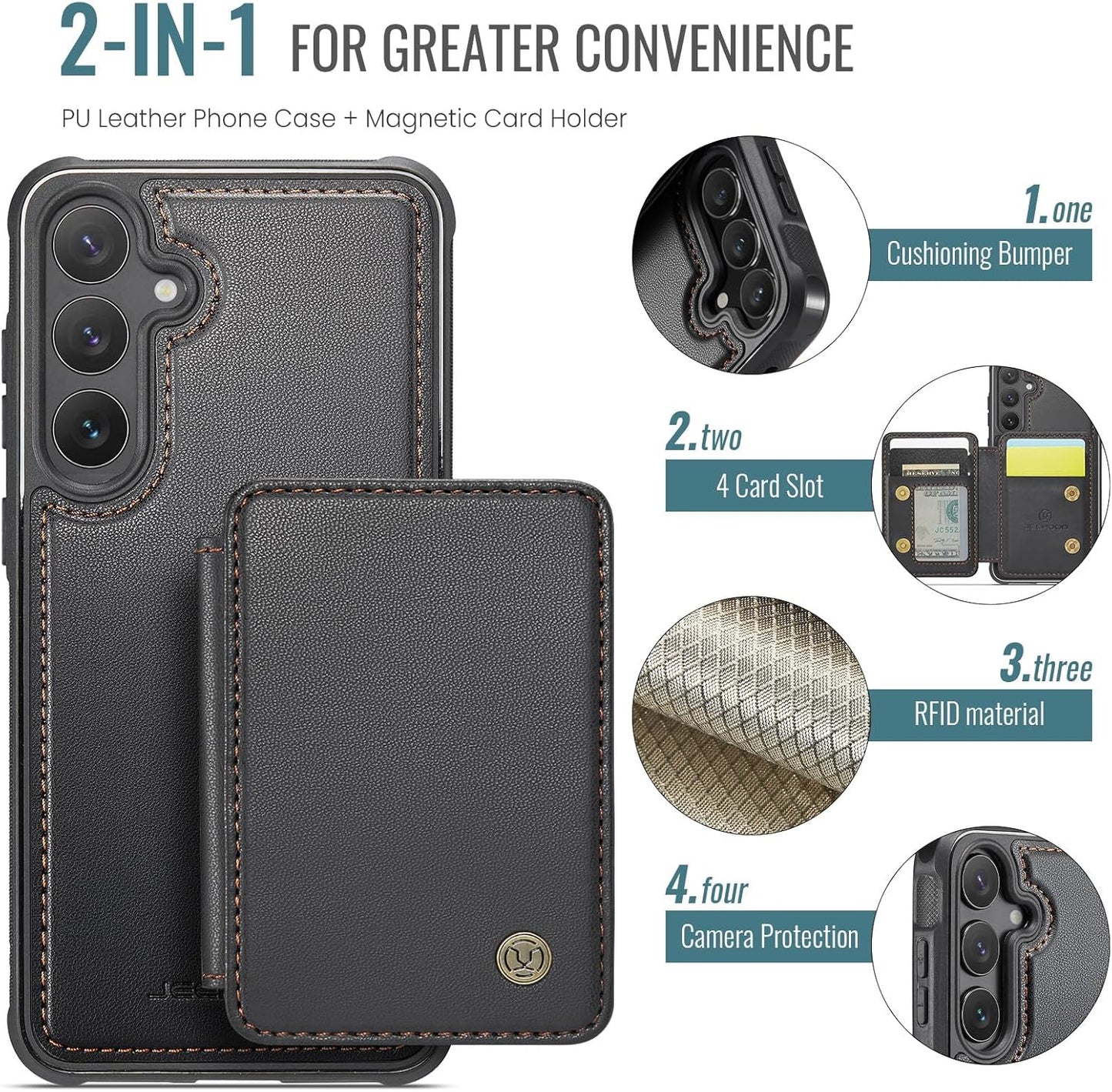 ELEPIK Magnetic Wallet Phone Case for Samsung Galaxy S23 with Card Slot NEW