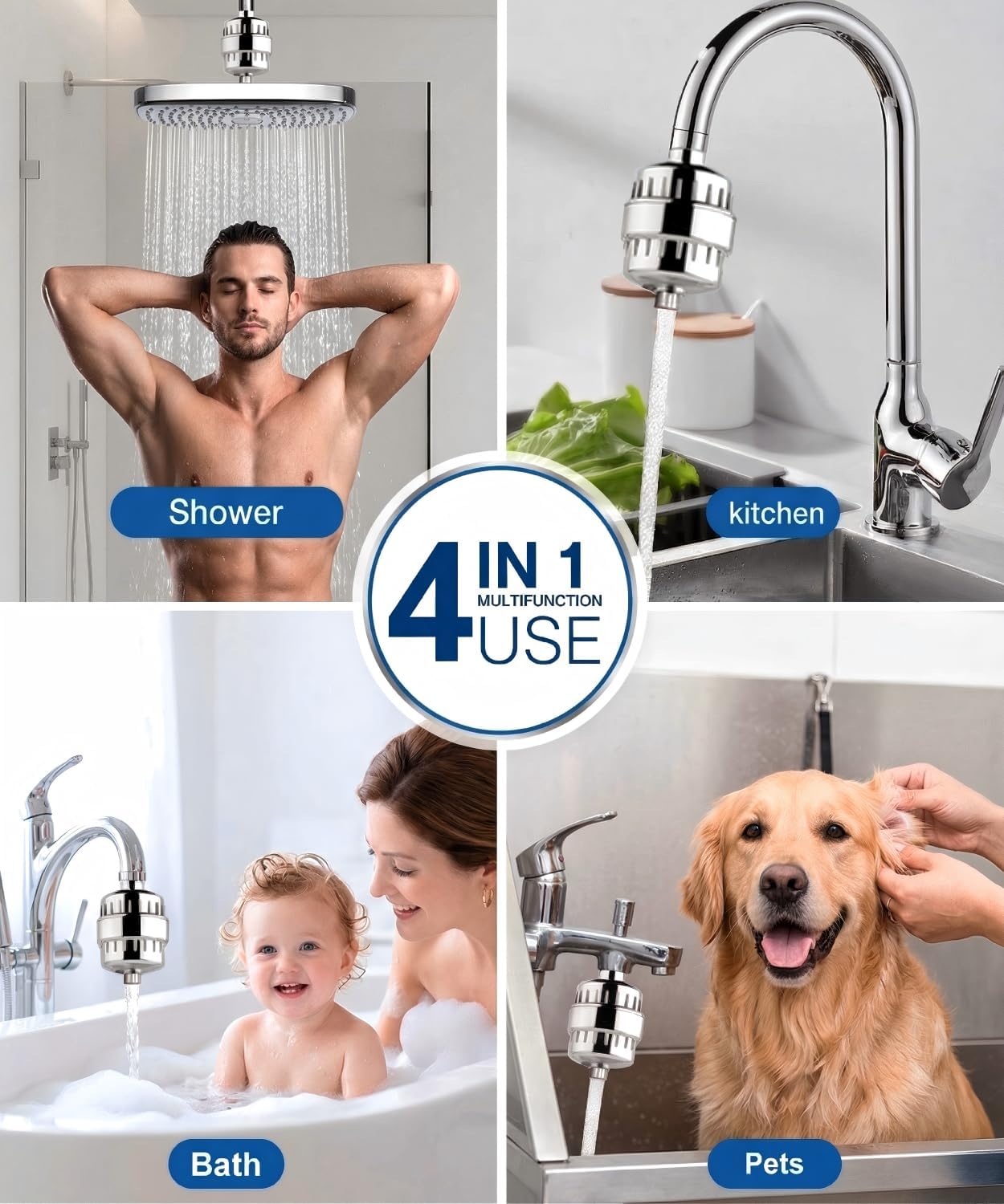20-Stage Vitamin C Shower Filter for Hard Water - Chrome Showerhead DEMO