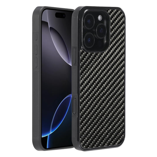 molzar Phone Case with Real Weave Carbon Fiber for iPhone 16 Pro Glossy DEMO