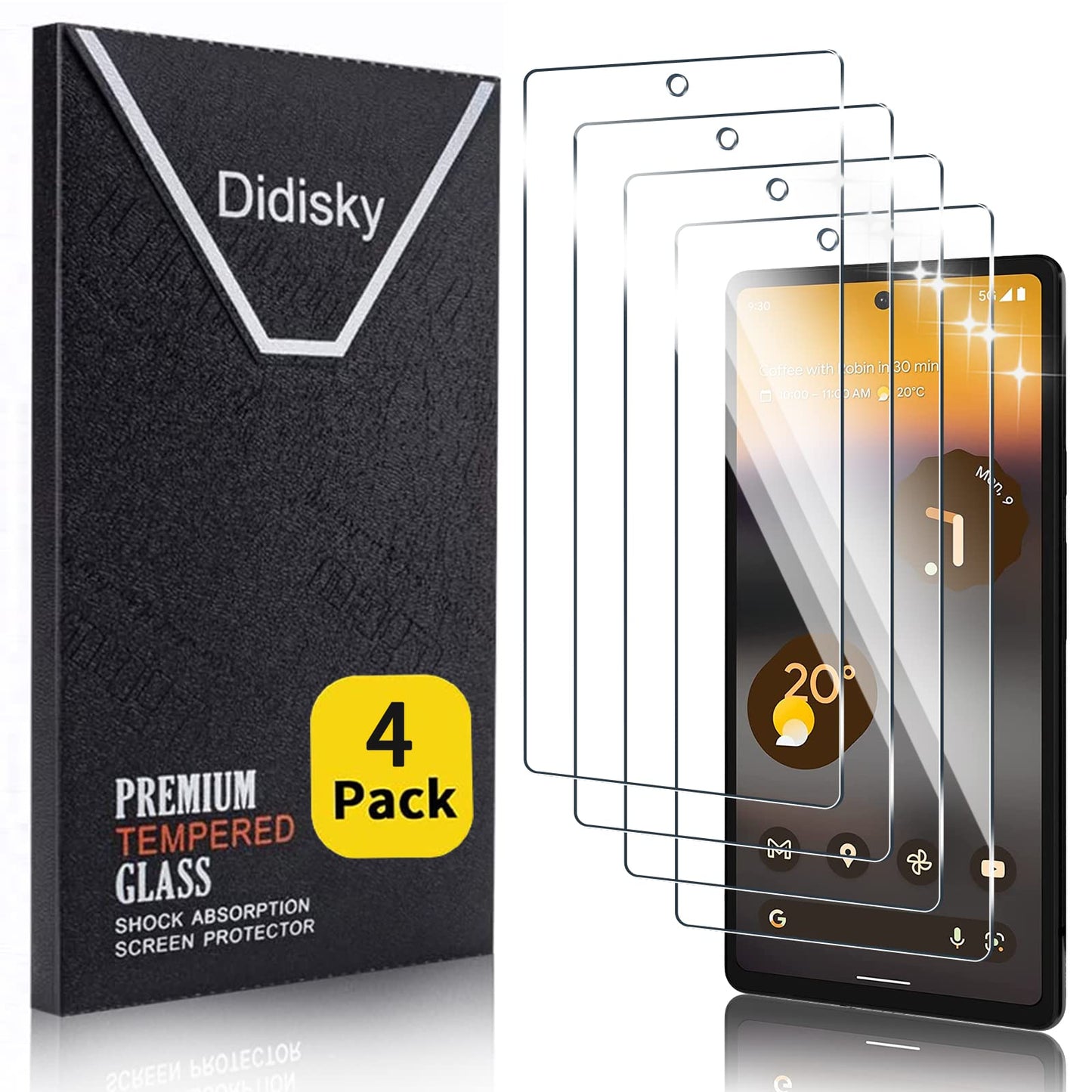 Didisky Tempered Glass Screen Protector for Google Pixel 6a 6.1 Inch Phone NEW