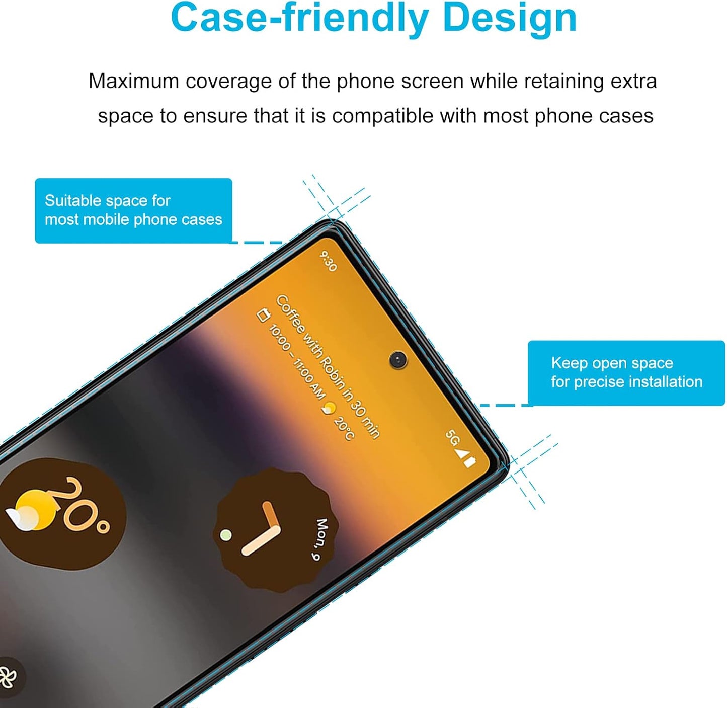 Didisky Tempered Glass Screen Protector for Google Pixel 6a 6.1 Inch Phone NEW