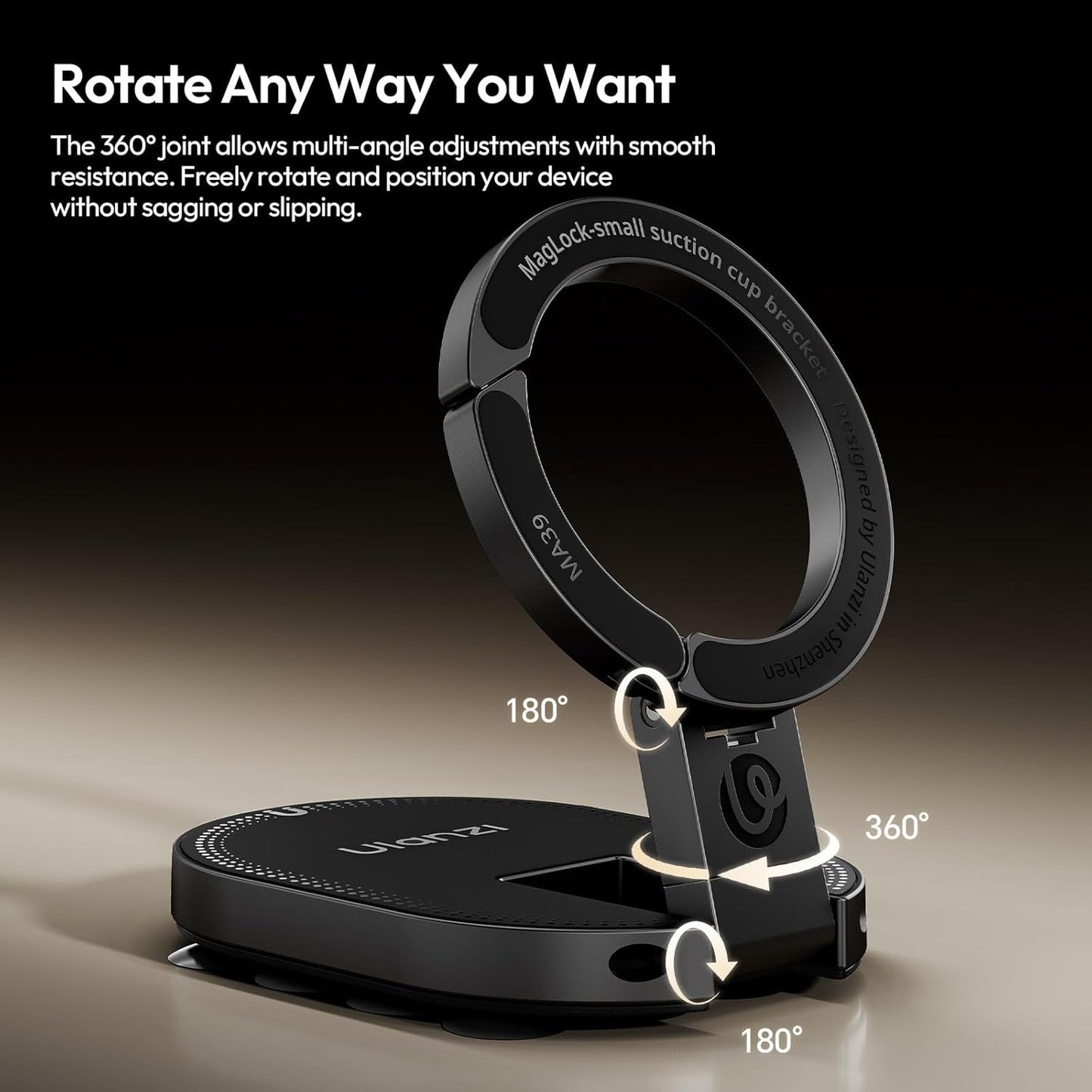 ULANZI Magnetic Adjustable Desk Phone Stand Holder Suction Mount Black NEW