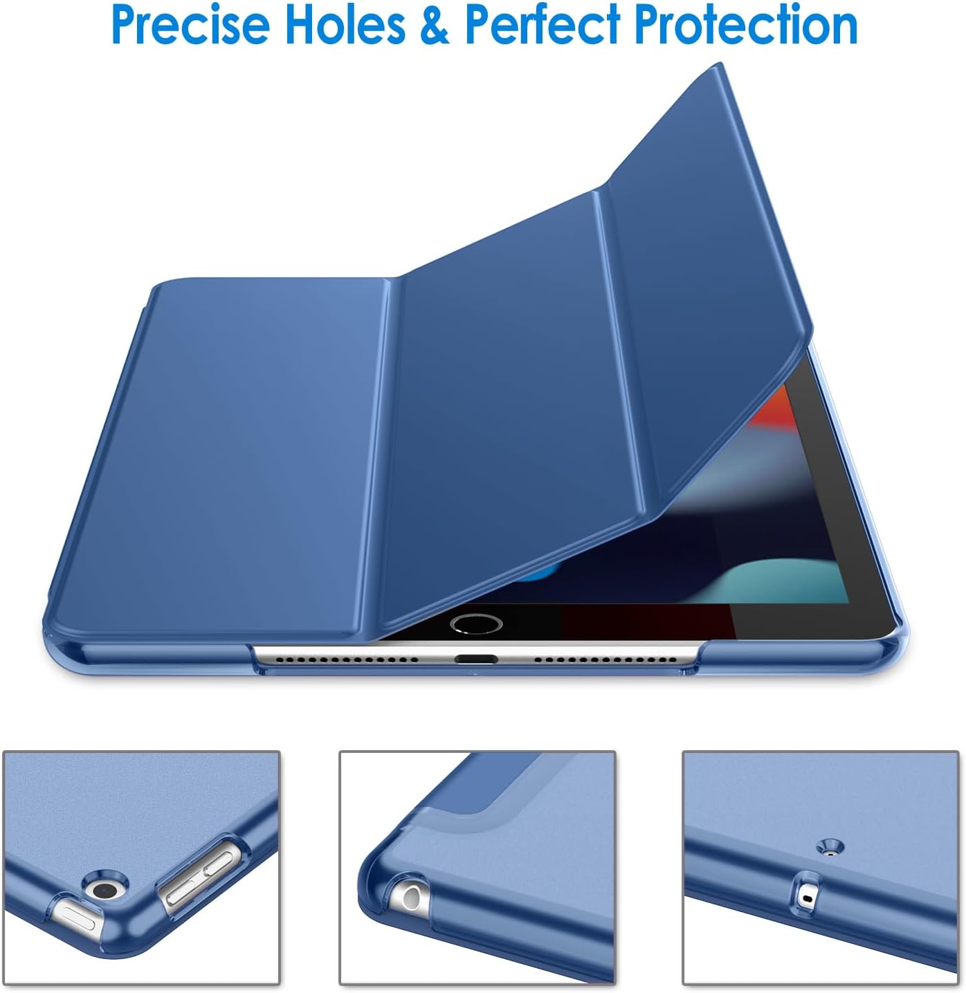 JETech Navy Tablet Case for iPad 9th/8th/7th Gen with Auto Sleep/Wake Size DEMO