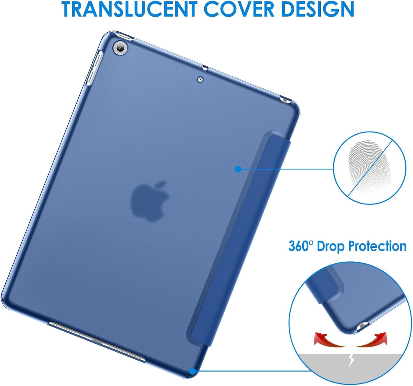 JETech Navy Tablet Case for iPad 9th/8th/7th Gen with Auto Sleep/Wake Size DEMO