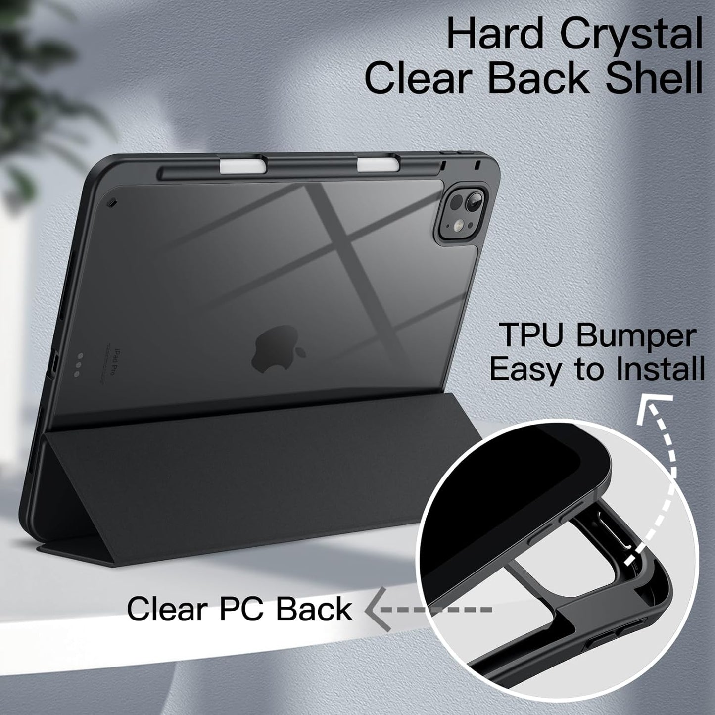 JETech Black Tablet Case for iPad Pro 11-Inch 5th & 6th Gen, Protective DEMO