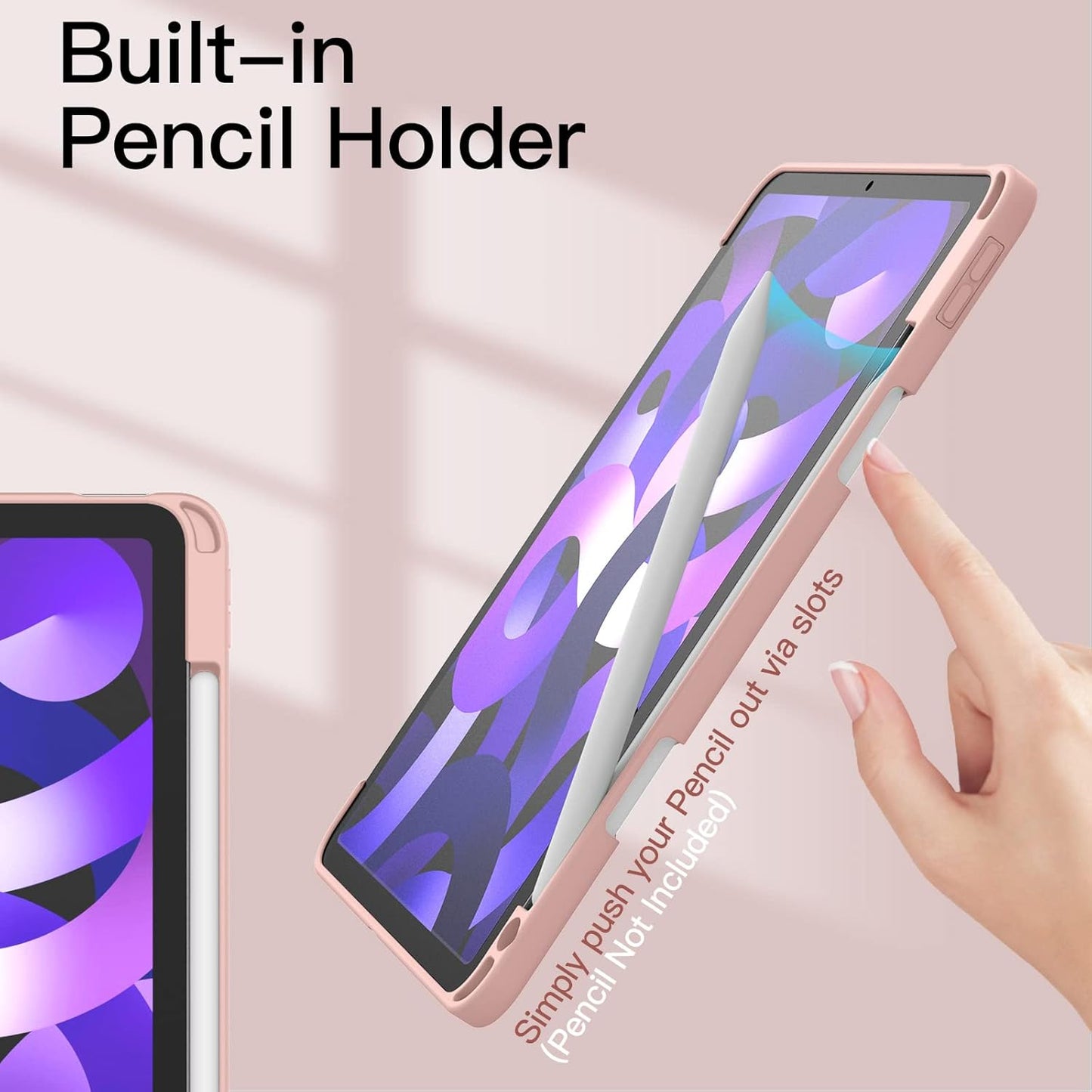 JETech Rose Gold Protective Tablet Case for iPad Air 11-Inch M3/M2/Air 5/4 NEW