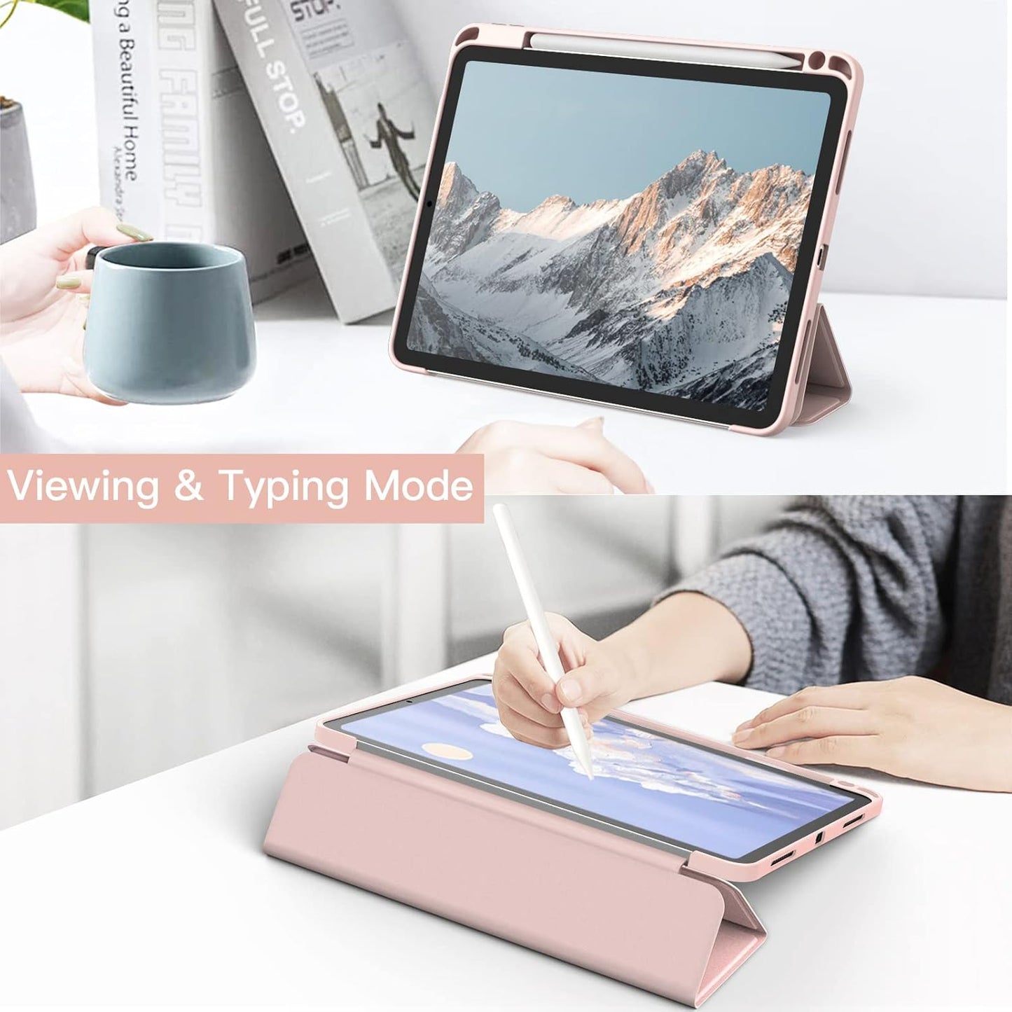 JETech Rose Gold Protective Tablet Case for iPad Air 11-Inch M3/M2/Air 5/4 NEW