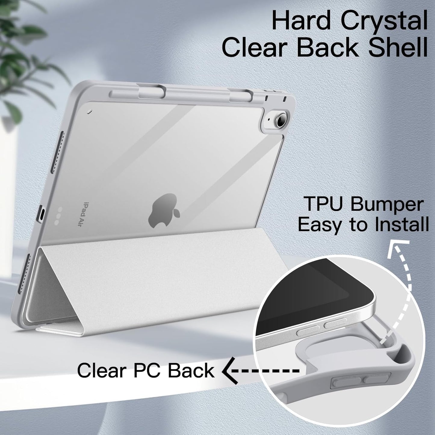 JETech Silver Tablet Case for 11-Inch iPad Air M3, M2, 5, 4 Size iPad Air DEMO