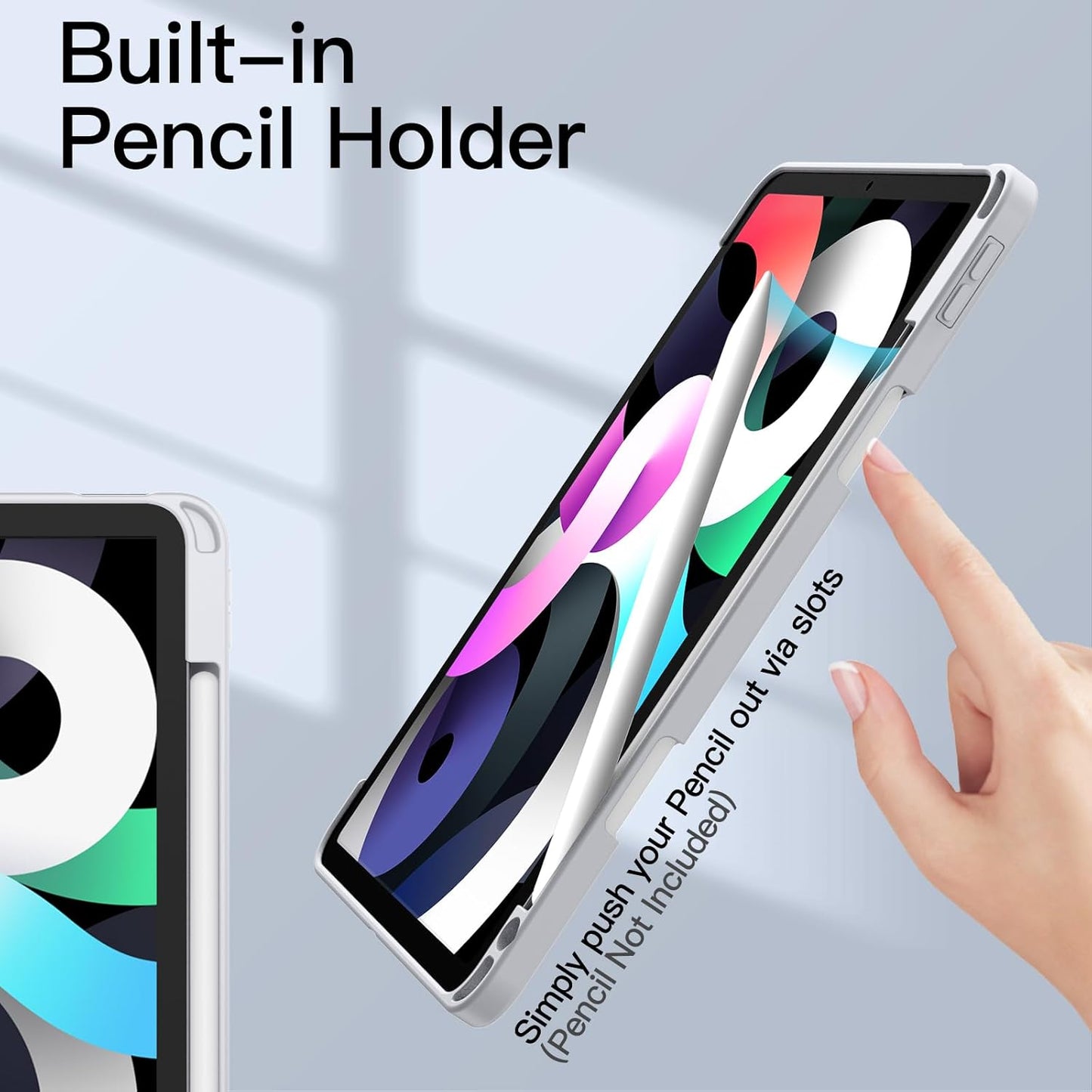 JETech Silver Tablet Case for 11-Inch iPad Air M3, M2, 5, 4 Size iPad Air DEMO