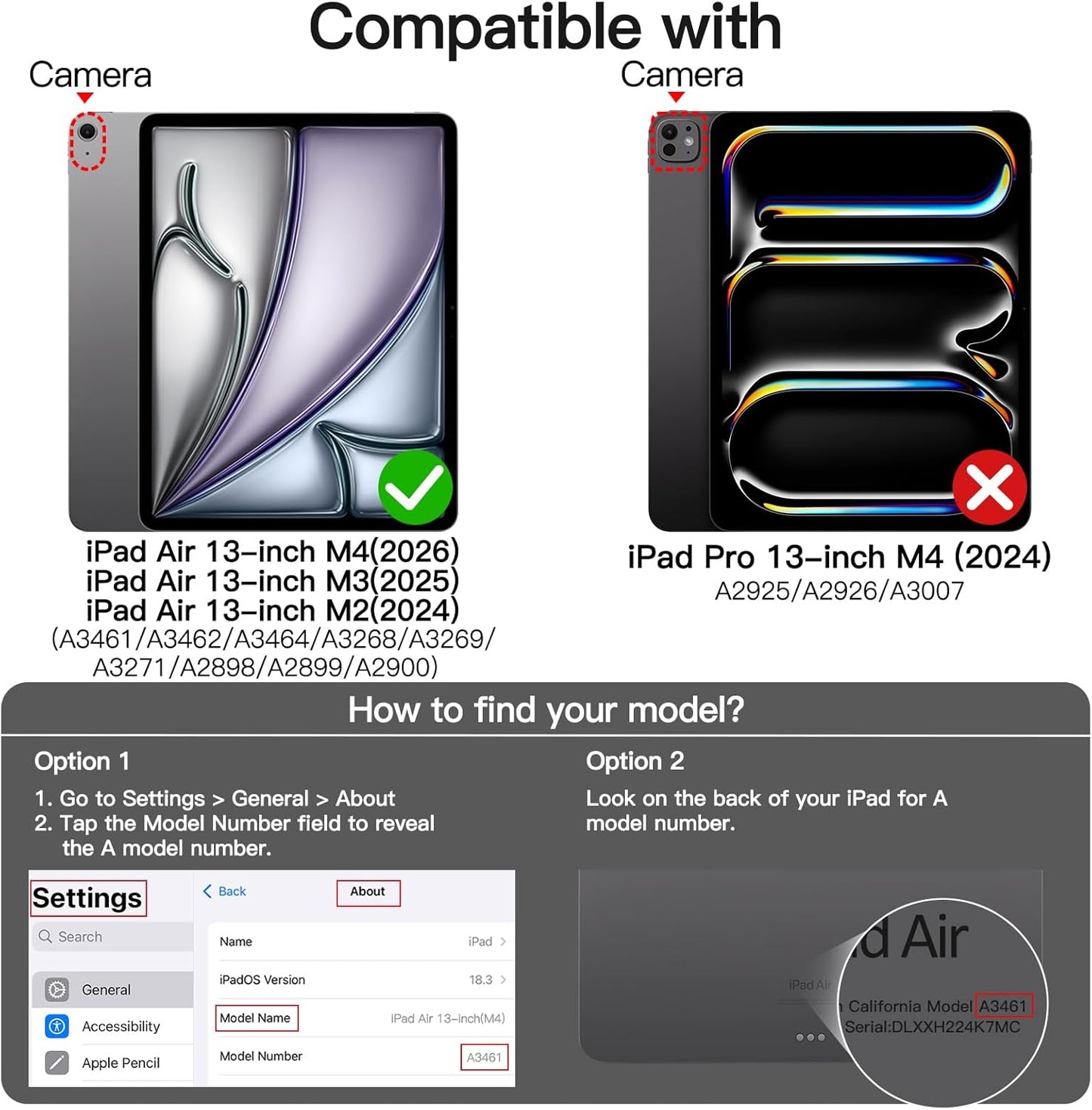 JETech Clear Tablet Case for iPad Air 13-Inch, Slim Lightweight Design DEMO