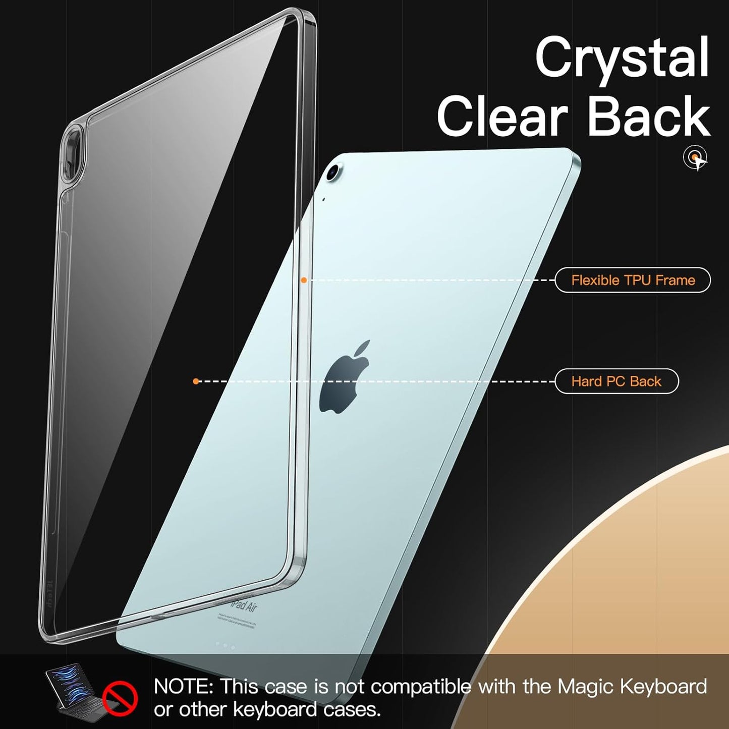 JETech Clear Tablet Case for iPad Air 13-Inch, Slim Lightweight Design DEMO