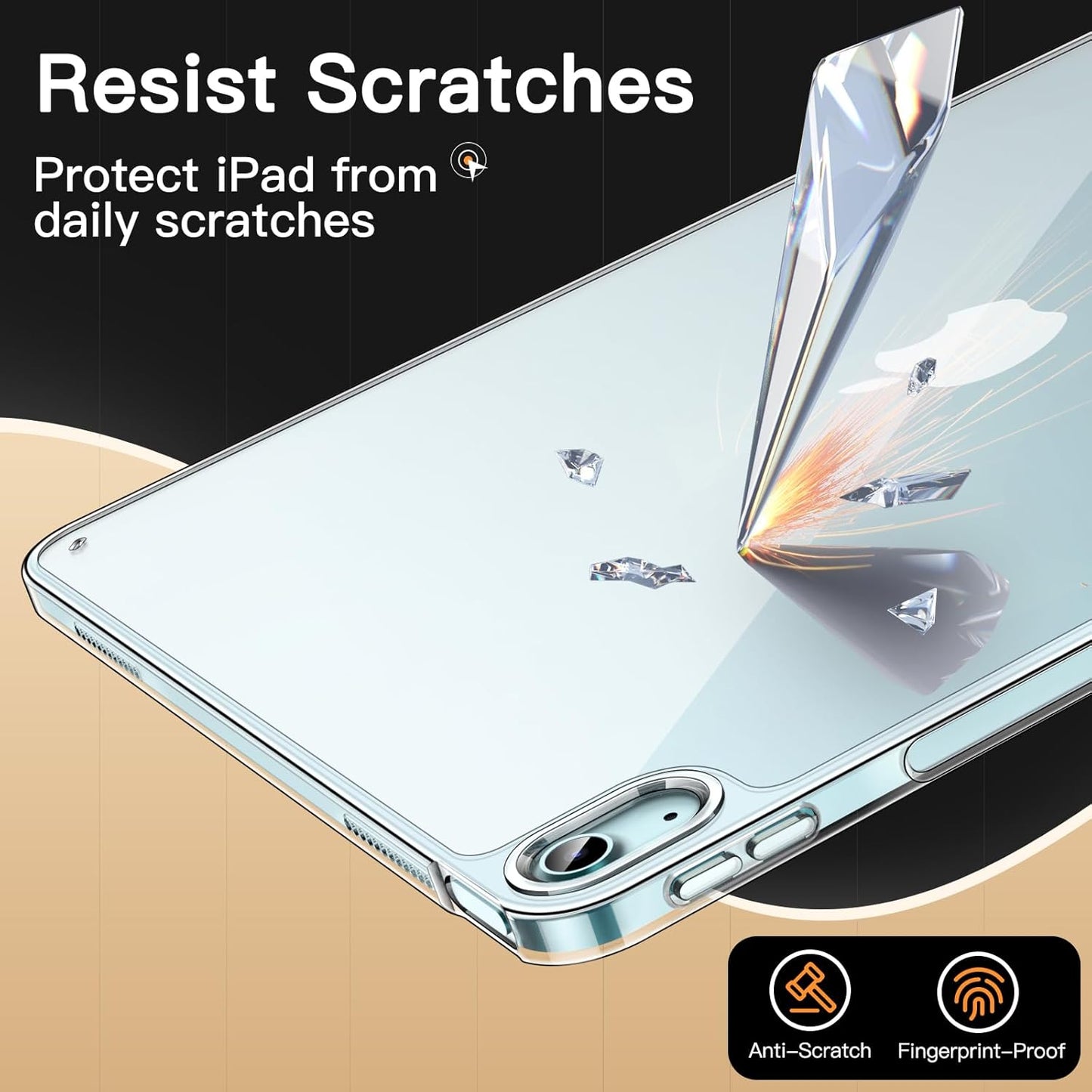 JETech Clear Tablet Case for iPad Air 13-Inch, Slim Lightweight Design DEMO
