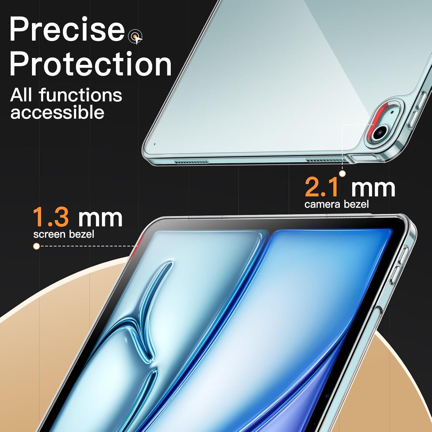 JETech Clear Tablet Case for iPad Air 13-Inch, Slim Lightweight Design DEMO