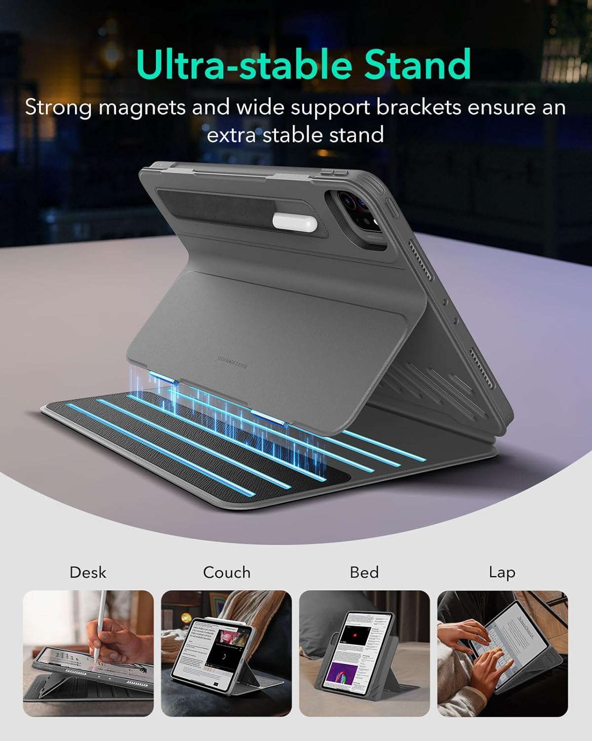 ESR Grey Protective Tablet Case for Apple iPad Pro 11 Inch Cover Size iPad NEW