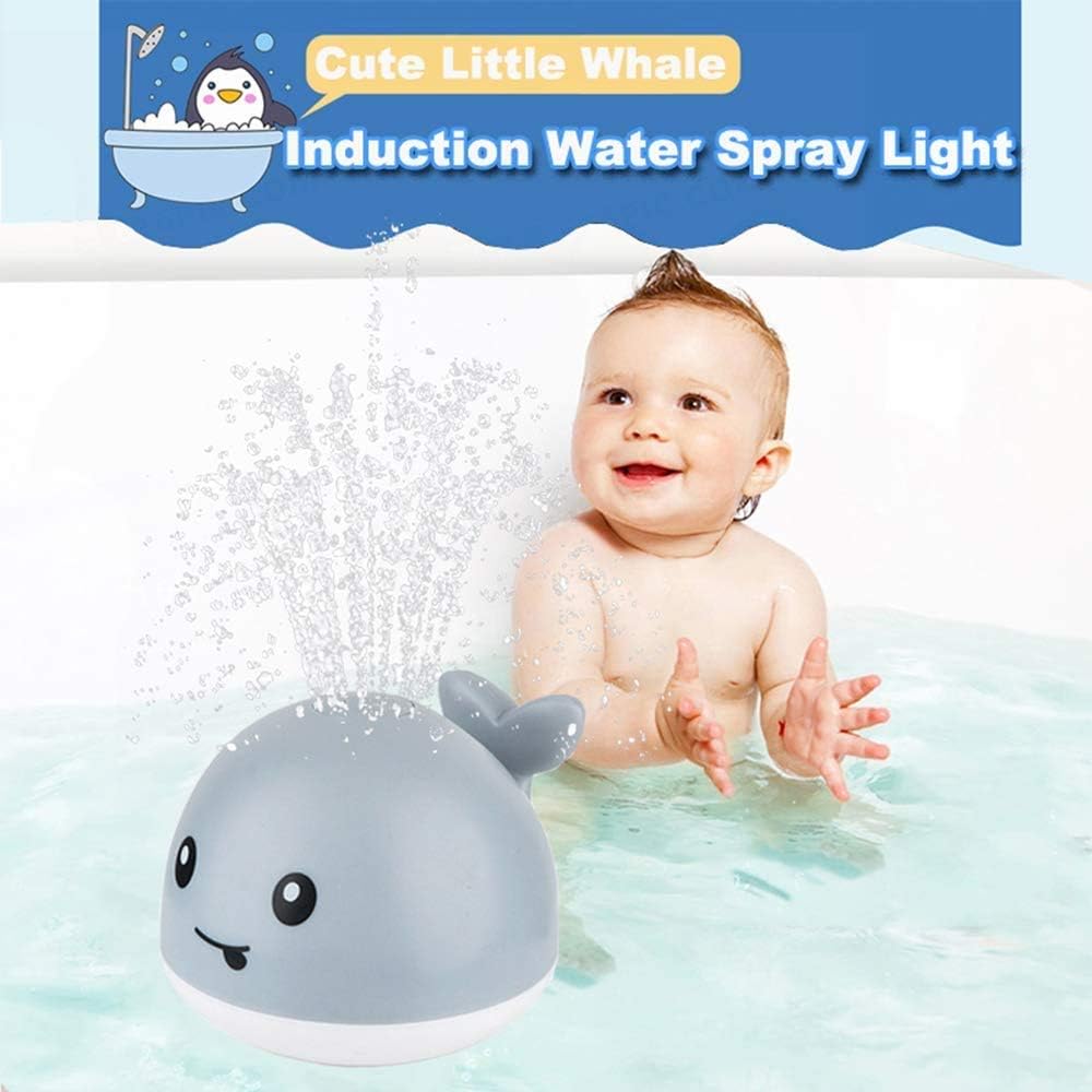 Automatic Water Spray Bath Toy with LED Lights Induction Sprinkler Grey DEMO