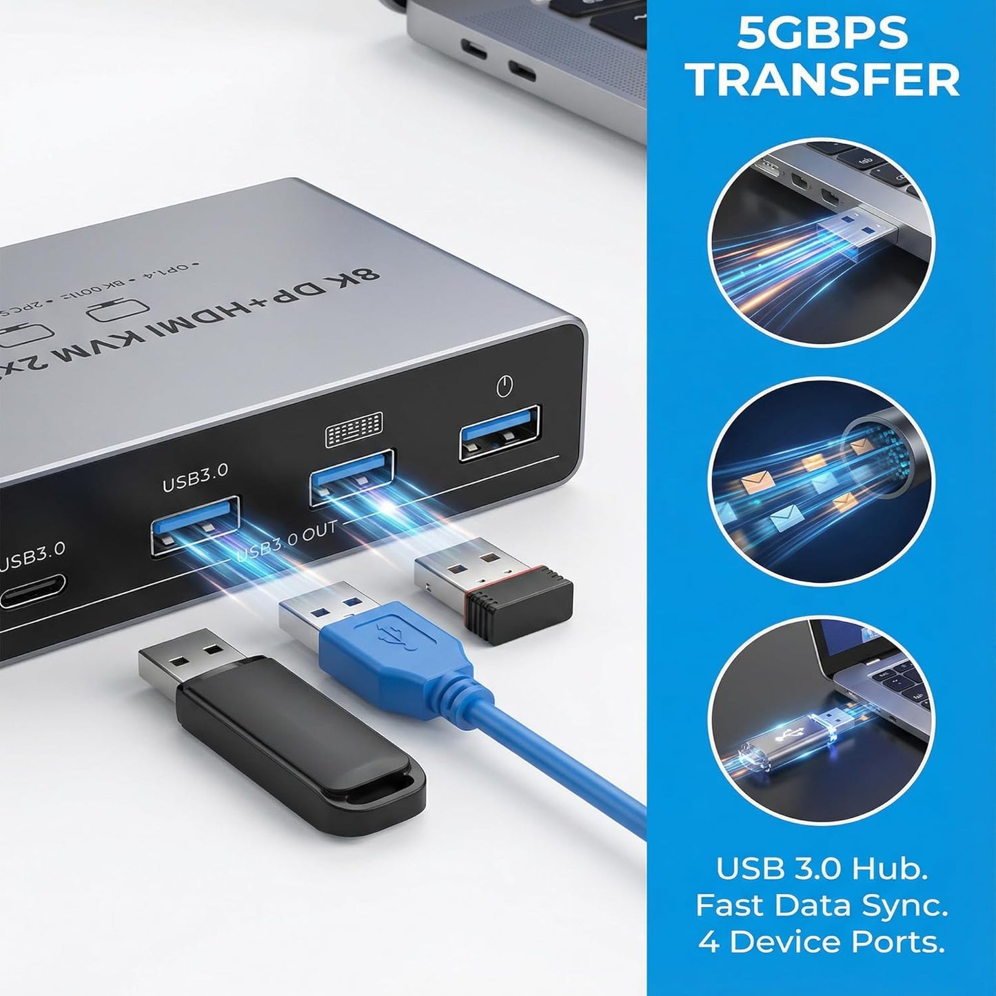 Dual Monitor 8K HDMI Displayport KVM Switch Selector Boxes for Computers DEMO