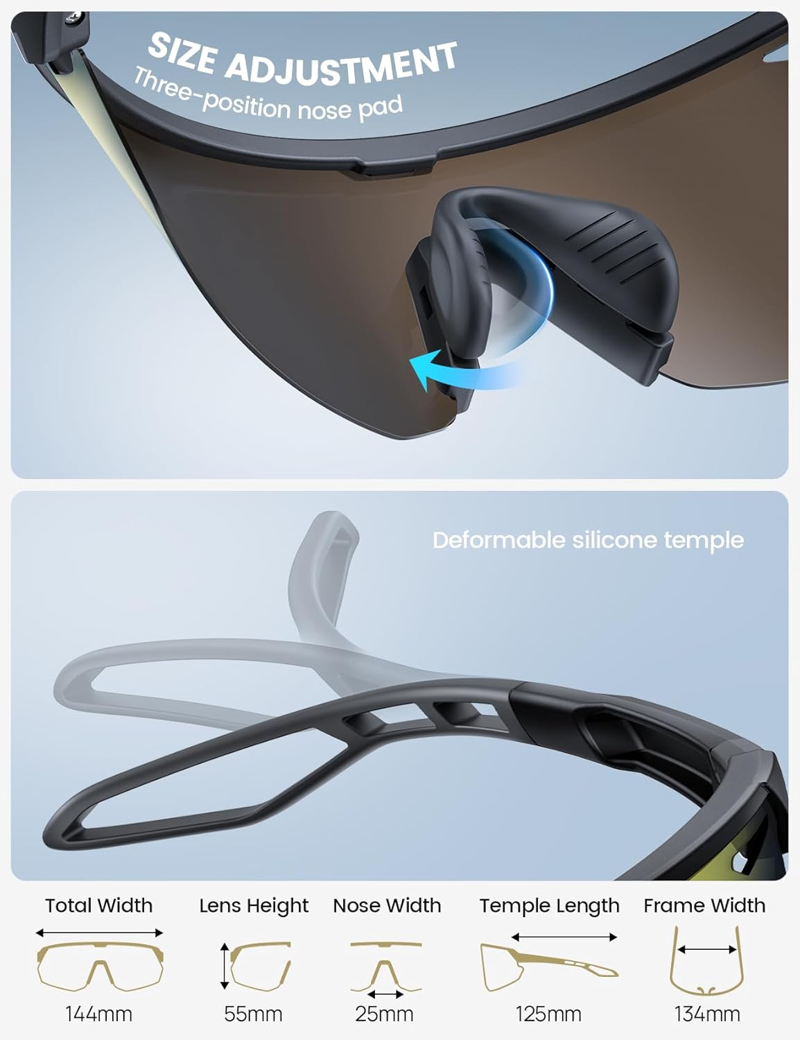 Lamicall Polarized Glasses Sports Sunglasses for Men & Women, UV400 NEW