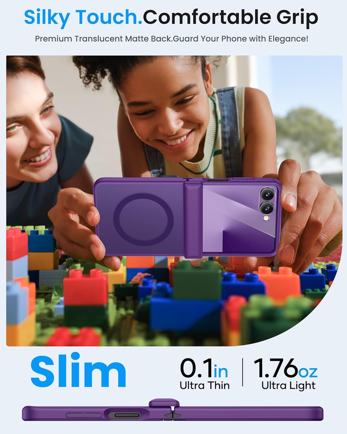 SIXBOX Slim Protective Phone Case for Samsung Galaxy Z Flip 7 in Purple NEW