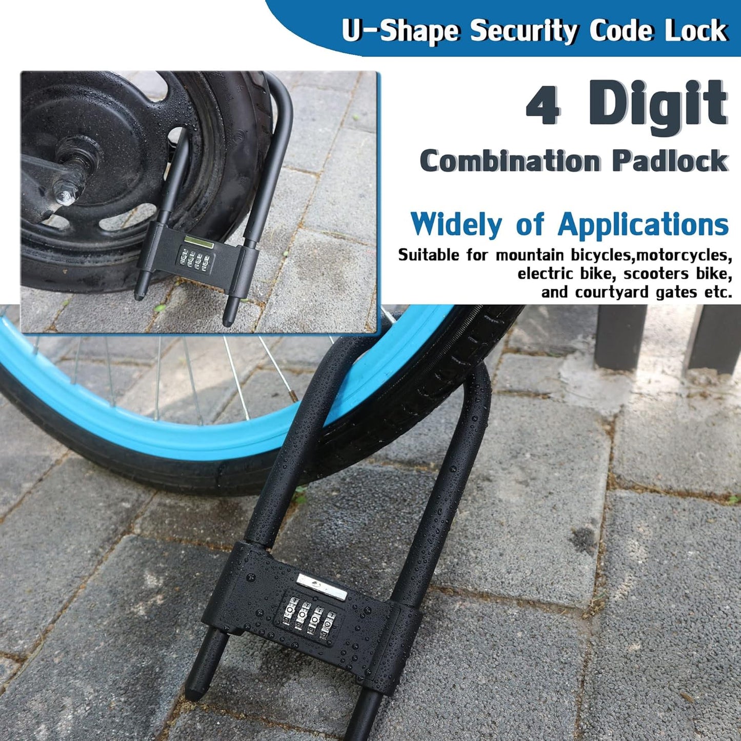Heavy Duty Large Combination Padlock 10.43x4.52 Inch Secure Black Lock Size NEW