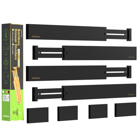 ANTOWIN Bamboo Drawer Dividers Organizers Separators Splitters for Storage NEW