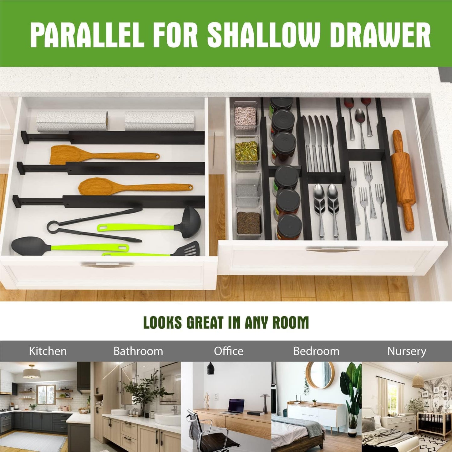 ANTOWIN Bamboo Drawer Dividers Organizers Separators Splitters for Storage NEW