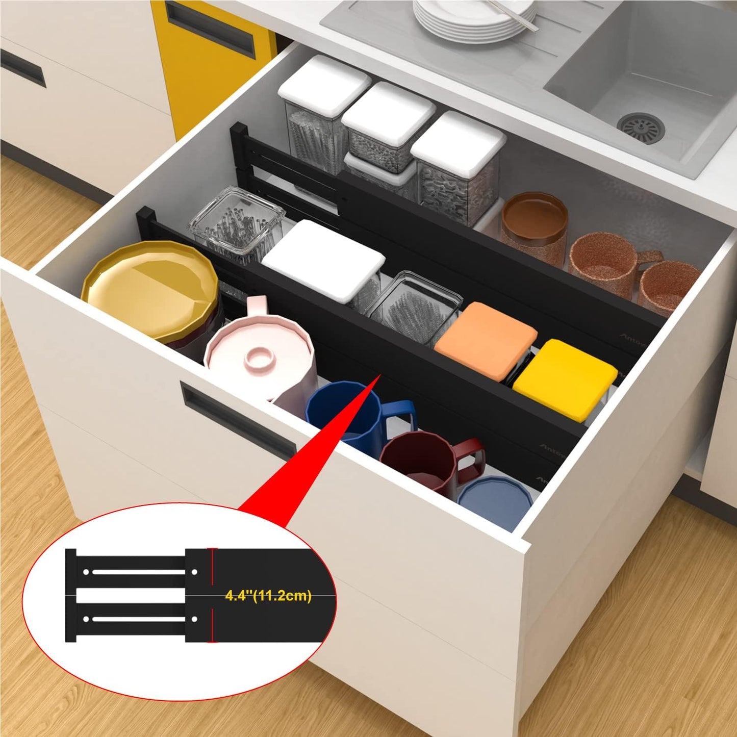 ANTOWIN Bamboo Drawer Dividers Organizers Separators Splitters for Storage NEW