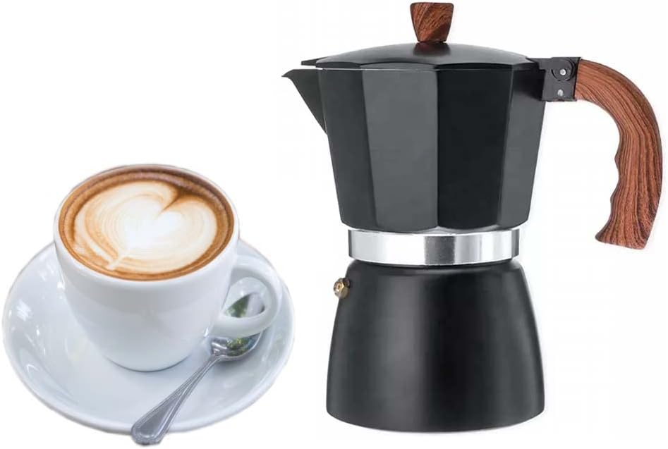 Stovetop Espresso Maker Moka Pot Classic Coffee Brewer 150ml Black Size NEW