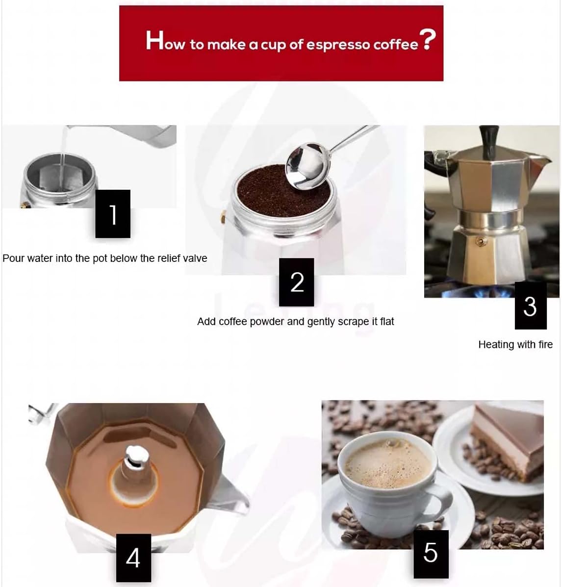 Stovetop Espresso Maker Moka Pot Classic Coffee Brewer 150ml Black Size NEW