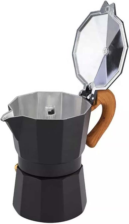 Stovetop Espresso Maker Moka Pot Classic Coffee Brewer 150ml Black Size NEW
