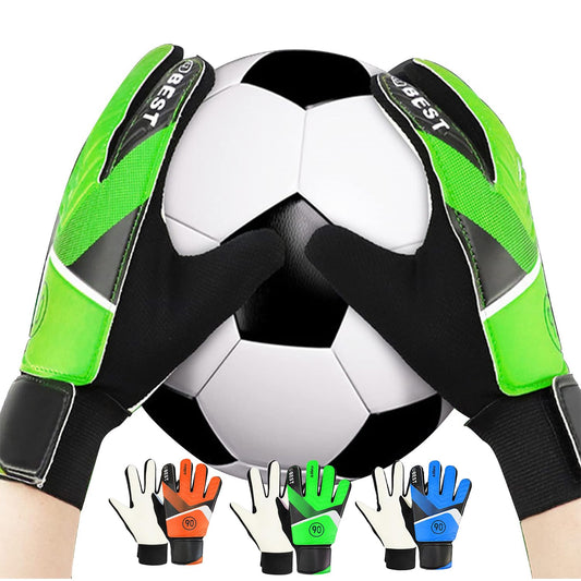 Green Goalkeeper Gloves with Cushioned Polyurethane Grip, Size 7 NEW