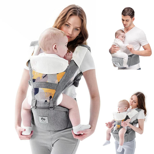 Bellababy Multifunction Baby Carrier Ergonomic Positioning Hip Seat Gray NEW