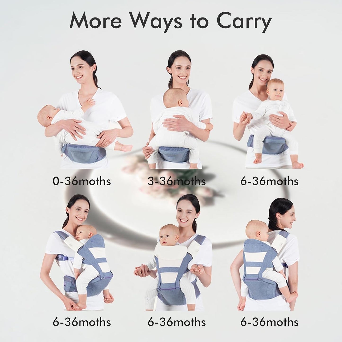 Bellababy Multifunction Baby Carrier Ergonomic Positioning Hip Seat Gray NEW