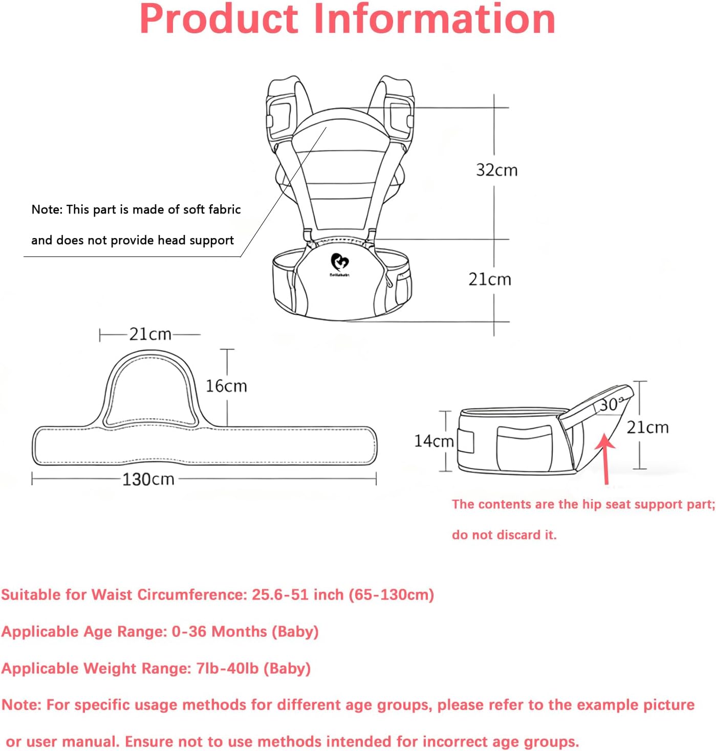 Bellababy Multifunction Baby Carrier Ergonomic Positioning Hip Seat Gray NEW