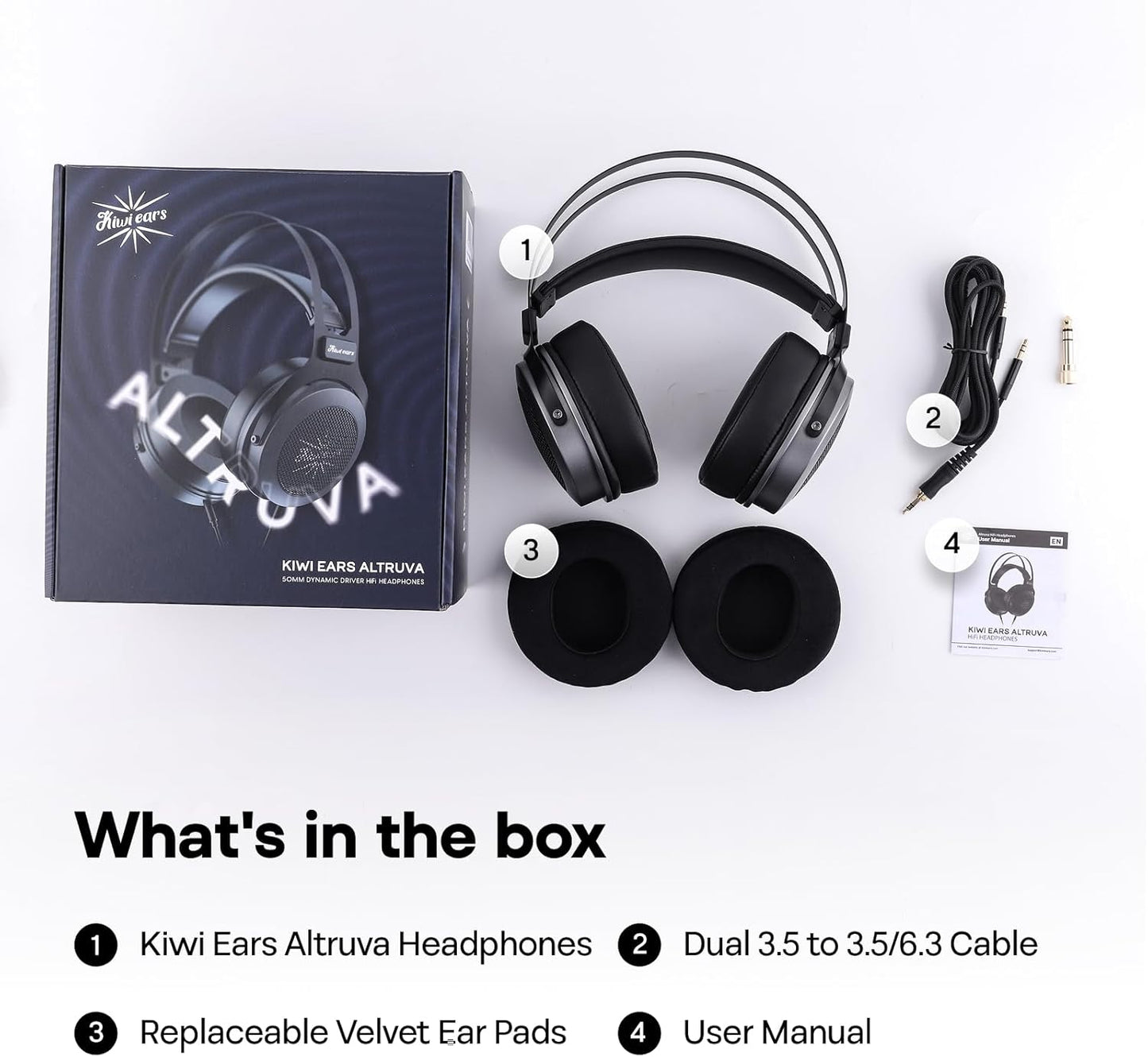 Linsoul Over-Ear Headphones Hi-Fi 50mm Dynamic Driver Monitoring Black & NEW