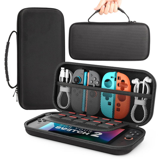 Nintendo Switch 2 Hard Shell Protective Travel Carry Case Storage Black NEW