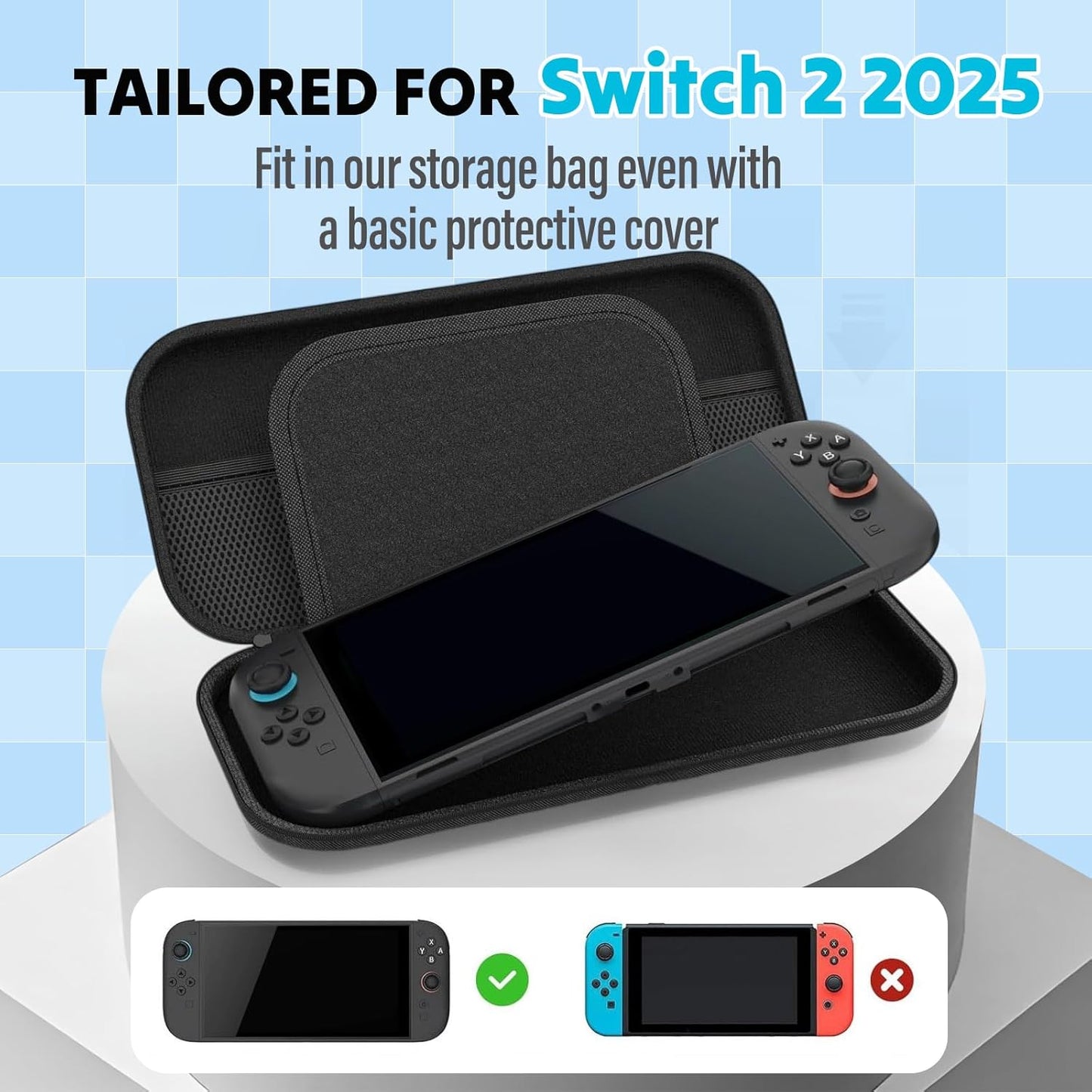 Nintendo Switch 2 Hard Shell Protective Travel Carry Case Storage Black NEW