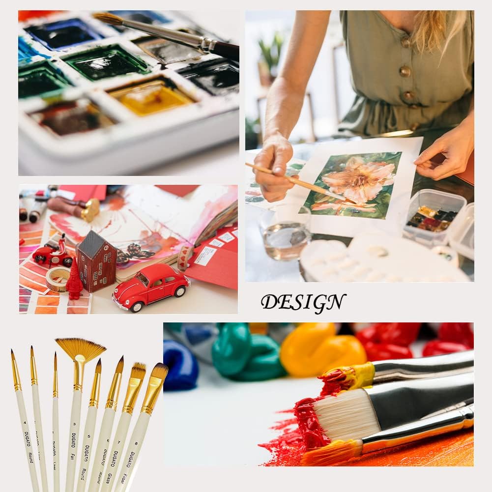Paintbrush Set of 15 Different Brushes for Acrylic Painting Black & NEW