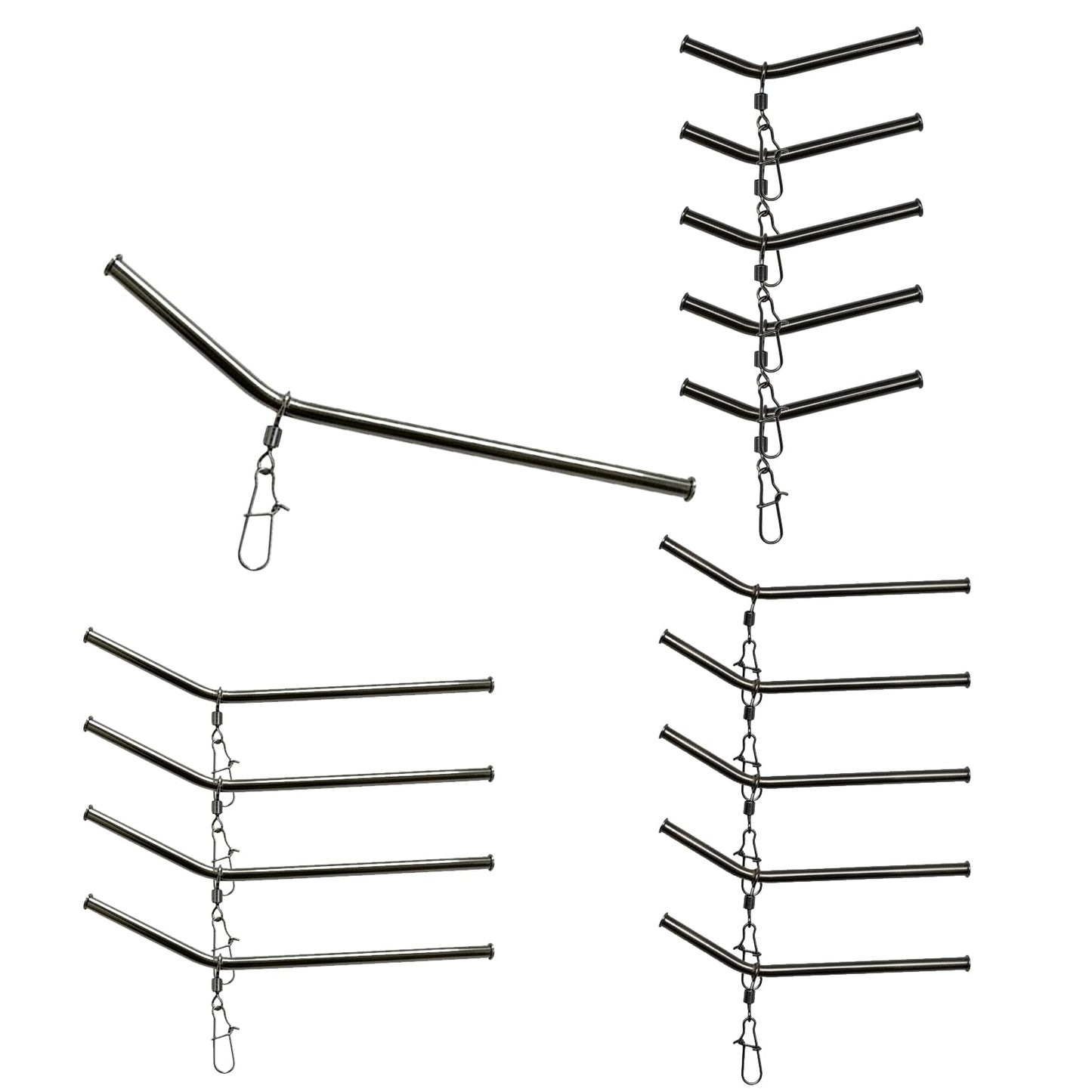 croch Black Metal Terminal Tackle Fishing Feeder Boom with Snap Connectors NEW