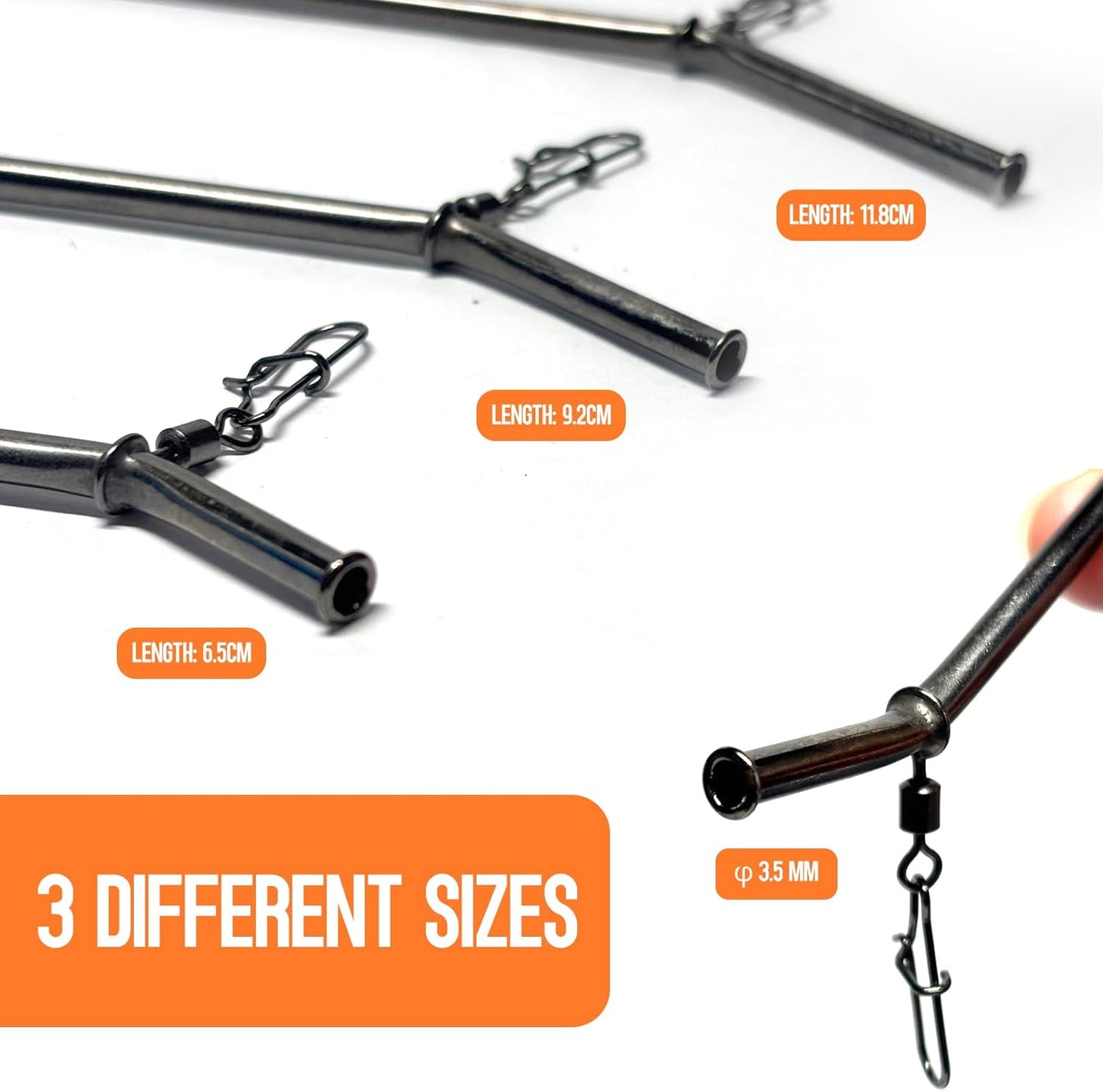 croch Black Metal Terminal Tackle Fishing Feeder Boom with Snap Connectors NEW