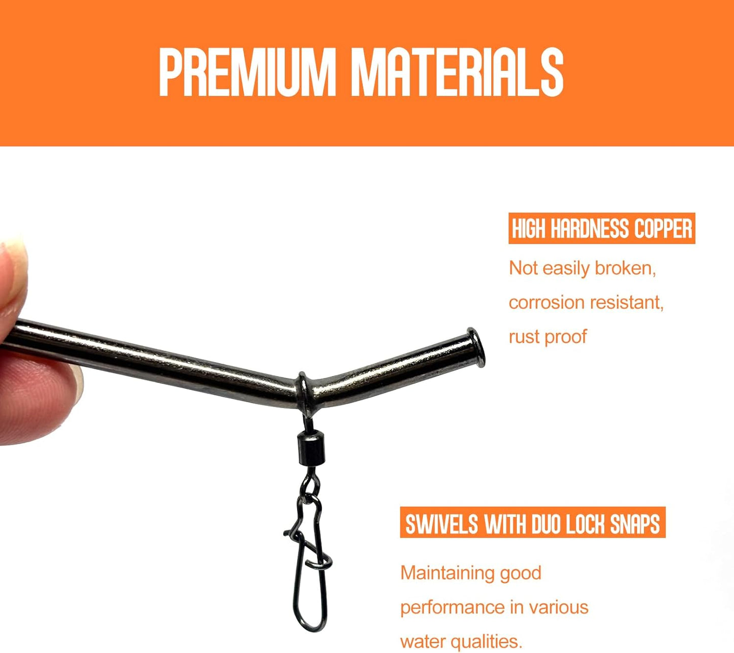croch Black Metal Terminal Tackle Fishing Feeder Boom with Snap Connectors NEW